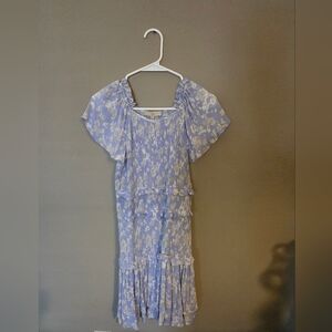 Girls' Lavender Floral Tiered Dress